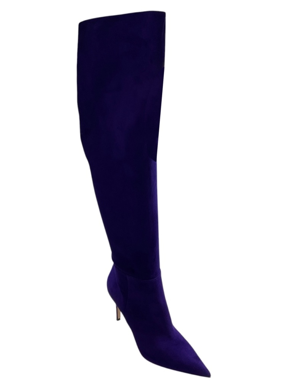 GIANVITO ROSSI PURPLE SUEDE TALL OVER THE KNEE BOOTS
